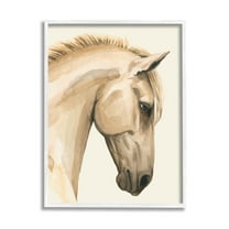 Stupell Industries Horse Portrait Farm Animal Graphic Art White Framed Art Print Wall Art, Design by Grace Popp