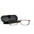 thumbnail image 4 of ThinOptics Milano Aluminum Case + Frontpage Brooklyn Rectangular Reading Glasses, Tortoise Frames / Silver Case, +2.50, 4 of 12