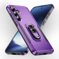 thumbnail image 6 of Hybrid Rugged Case for Samsung Galaxy A16 5G/4G Phone, Military Grade Heavy Duty Shockproof Rotatable Magnetic Ring Holder Kickstand Armor Dual Layer Cover for Galaxy A16 5G/4G, Purple/Black, 6 of 10