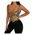 thumbnail image 2 of Biekopu Women Summer Sleeveless Tank Tops,Floral Embroidered Strappy Bustier Waist Crop Tops, 2 of 9