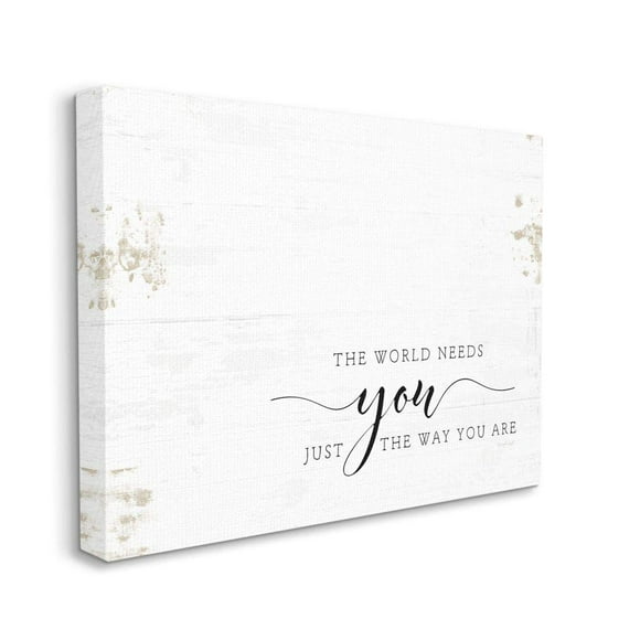 Stupell Industries The World Needs You Quote Homely Motivational Text Wall Art, 16 x 20, Off- White