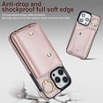 thumbnail image 4 of Compatible with iPhone 15 Pro Max Wallet Case with Card Holder Crossbody Neck Strap Lanyard Wrist Strap Purse for Women PU Leather Flip Case with Credit Card Kickstand Stand Case Rose Gold, 4 of 9