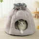 thumbnail image 4 of Cama tipo cueva para gatos, lavable, autocalentable, cálida y acogedora para gatitos pequeños y medianos. Gris, 4 of 9