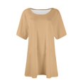 thumbnail image 3 of Oversized Tshirts For Women, Plus Size Round Neck Short Sleeve Casual Solid Color Loose Fit Pullover Top Womens Cotton Sweatshirts Cute Tops Women Trendy Workout Tops Tank (5XL, Khaki) ZMTing, 3 of 3