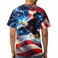 thumbnail image 4 of LAOLIUSN Funny USA Bald Eagle T-Shirt American Flag Style Graphic Tee Shirt，S-4XL, 4 of 7