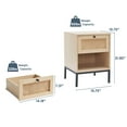 thumbnail image 7 of Virtu Nightstand Side Table with Drawer, Rattan End Table for Living Room or Bedroom, Natural, 7 of 7