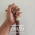 thumbnail image 3 of NAUTICALMARTUS Vintage Style Brass Plain Derby Design Handle with Wooden Shaft Walking Stick Cane Handmade Gift, 3 of 4