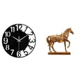 thumbnail image 1 of Reloj de pared grande,Reloj de pared acrílico silencioso y moderno,Reloj de pared grande para oficina,silencioso,fácil de leer y sencillo.,Estatuas de caballos,Estatuas de caballos Figura de, 1 of 8