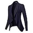 thumbnail image 3 of SSOULM Blazer Léger à Manches Longues Classique Drapé Ouvert pour Femmes Marine 3TG, 3 of 3