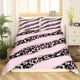 YST Pink Leopard Bed Sets Pastel Cheetah Print Duvet Cover, Geometric