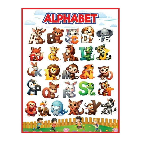 Alphabet Educational Poster for Classroom Wall Charts poster  for Toddlers Learning Posters for Preschoolers Kindergarten Classroom