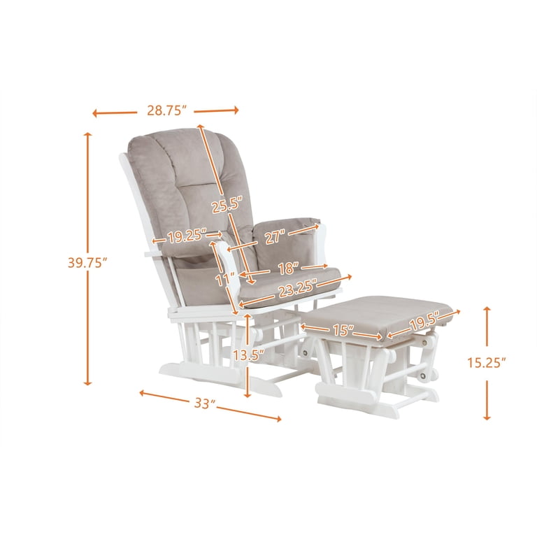 AFG Baby Furniture Alice Glider Chair & Ottoman, White photo 4