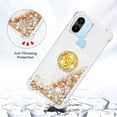 thumbnail image 4 of Glitter Clear Sparkly Bling Case for Xiaomi Redmi A1, Rugged Shockproof Flowing Liquid Floating Cover for Women with Ring Holder Phone Case for Xiaomi Redmi A1  Gold, 4 of 14