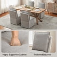thumbnail image 5 of Usaint Upholstered Dining Chair with Casters and Storage, Fabric Rolling Desk Chair with Wheels for Home Office Living Room, Easy Assembly, Light Gray, 5 of 6