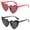 Red,Black, variant on Heart Shaped Sunglasses for Women,Fashion Cat Eye Mod Style Retro Glasses Red+White