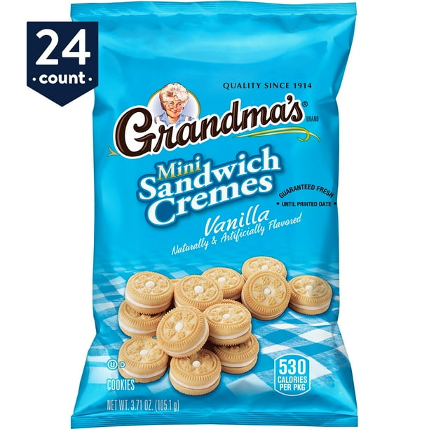 Grandma's Mini Sandwich Crèmes Vanilla Flavored Cookies, 24 Count