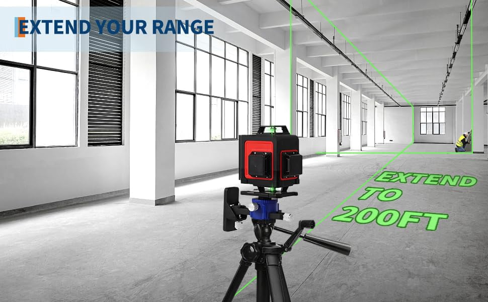 Garvee Self-Leveling Rotary Laser Level, 2 Lines 1x360 Degree, Lithium Battery Powered ABS Resin Measuring Tool