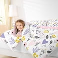 thumbnail image 5 of Homewish Cute Loves Queen Comforter Set,Cartoon Flower Floral Bedding Sets,White Purple Yellow Bedding Comforter Set For Girl,Super Cozy Room Decor Reversible,3-Piece, 5 of 8