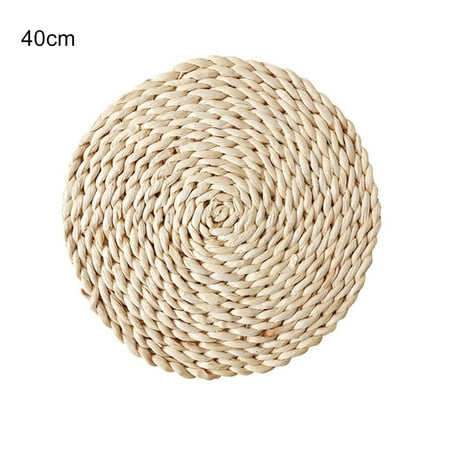 

YeccYuly Rattan Tablemats and Woven Placemats - Natural Round Braided Water Hyacinth Weave Placemat - No-Slip Heat Resistant Mats for Table Coasters Pots Pans & Teapots in Kitchen