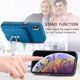 thumbnail image 6 of Compatible with iPhone XS Max Card Slot Back Case, 360 Degree Rotatable Ring Stand Plating Button PU Leather Support Magnetic Car Mount Phone Case Cover for iPhone XS Max, Blue, 6 of 14