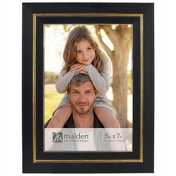 Malden 5X7 Black & Gold Stripe Frame
