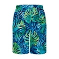 thumbnail image 5 of ZCFZJW Summer Tropical Print Beach Swim Trunks for Men Lightweight Quick Dry Drawstring Elastic Waist Bathing Suit Trendy Holiday Vacation Board Shorts with Pockets Blue XXL, 5 of 5