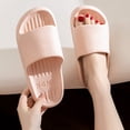 thumbnail image 4 of Shower Shoes for Women Men Lightweight Nonslip House Slippers Summer Casual Solid Color Slip on Slides Shoes Pink Size 6, 4 of 8