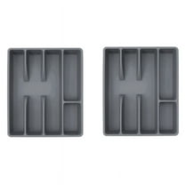 2024 TOP! 2X Kitchen Drawer Organizer Silverware Holder Utensil Organizer Cutlery Organizer Tray Plastic Flatware Organizers