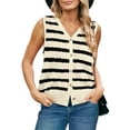 thumbnail image 2 of Womens Sweater Vest Cable Knit Button Down Cute Sleeveless Spring Summer Clothes 2025, 2 of 5