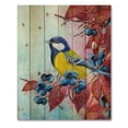 thumbnail image 3 of Designart 'Bright Bird Bullfinch Sitting On A Branch of Berries II' Traditional Print on Natural Pine Wood, 3 of 5