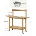 thumbnail image 4 of ROGALIS Outdoor Potting Bench with Sliding Tabletop, Wood Outside Garden Work Table, No Rust/Fade/Break, 4 of 8