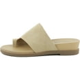 thumbnail image 2 of VENECORE Julia Flat Wedge Sandals for Women – Toe Post Sandals Women’s Summer Shoes – Comfortable Slide Sandals, Beige, US 10M, 2 of 10