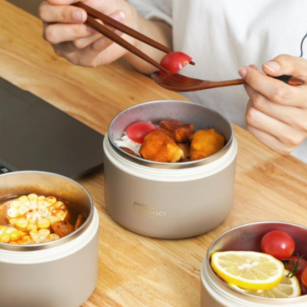 Portable Insulated Lunch Container Set, 2/3/4 Tier Separate Stackable Stainless Steel Lunch Container with Insulated Lunchs Bag, Bento Box Hot Food Lunch Containers to Microwave