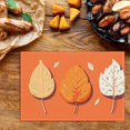 thumbnail image 3 of Aesthetic Placemats - Heat-Resistant Rustic Fall Place Mats - Fade-Resistant Simple Lines Vector Illustrations . Flat Vector Leaves Place Mats 6pcs/Pack 17.7"x13", 3 of 5