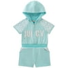 Juicy Couture Little Girls Hooded Romper (4, Pink)