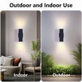 thumbnail image 5 of TICOZE 12 Inch Modern Square Outdoor Wall Lights 2 Pack Matte Black Outdoor Wall Sconce Square Cylinder Up Down Light Waterproof Outdoor Porch Light Patio Light Fixture for Garage (No Bulb Included), 5 of 9