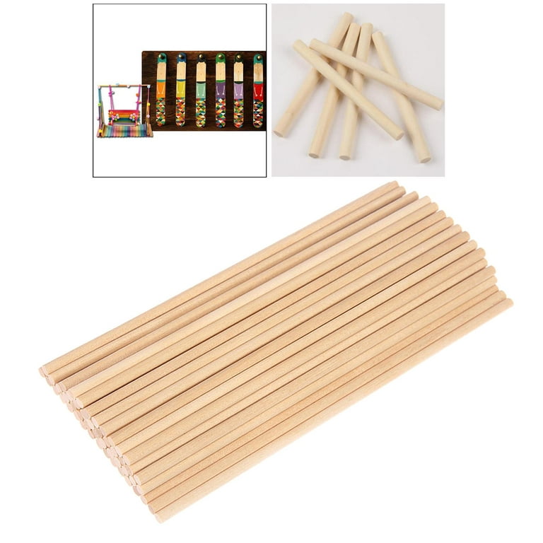BAZIC Wooden Dowel Rods Wood Sticks, 3/8 x 12 Round Natural Color  Hardwood Stick, Unfinished Wood for Crafts Lollipops Cake Support (6/Pack),  1-Pack