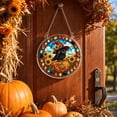 thumbnail image 6 of 7 Inch Fall Halloween Acrylic Suncatcher Window Hanging Decor, Gnome Owl Crow Scarecrow Pumpkin Stained Glass Style Wall Ornament, Fall Season Decoration, Housewarming Gift For Neighbor Women, 6 of 9