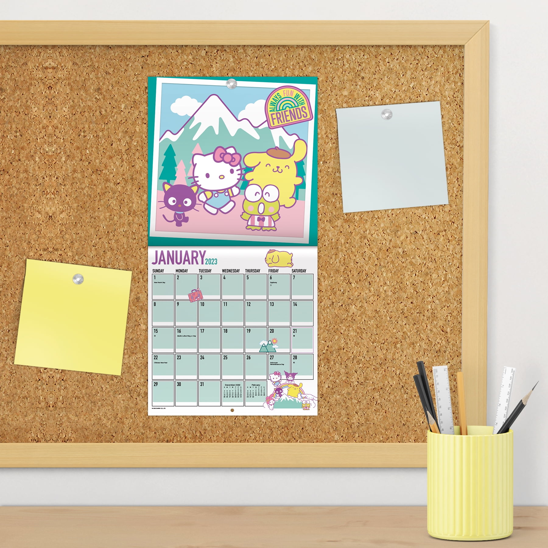 Trends International 2023 Hello Kitty Mini Wall Calendar & Pushpins -  Walmart.com