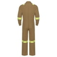 thumbnail image 4 of Choomomo Mens High Visibility Reflective Stripes Long Sleeve Zipper Jumpsuits Work Coveralls with Pockets Khaki M, 4 of 7