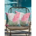 thumbnail image 3 of Outdoor Pillows Waterproof, Pink Green Palm Leaves Throw Pillows with Inserts Included, Summer Tropical Plants Botanical Indoor Outdoor Decorative Lumbar Pillow for Bed/Couch/Patio 16"x16", 2Pcs, 3 of 8
