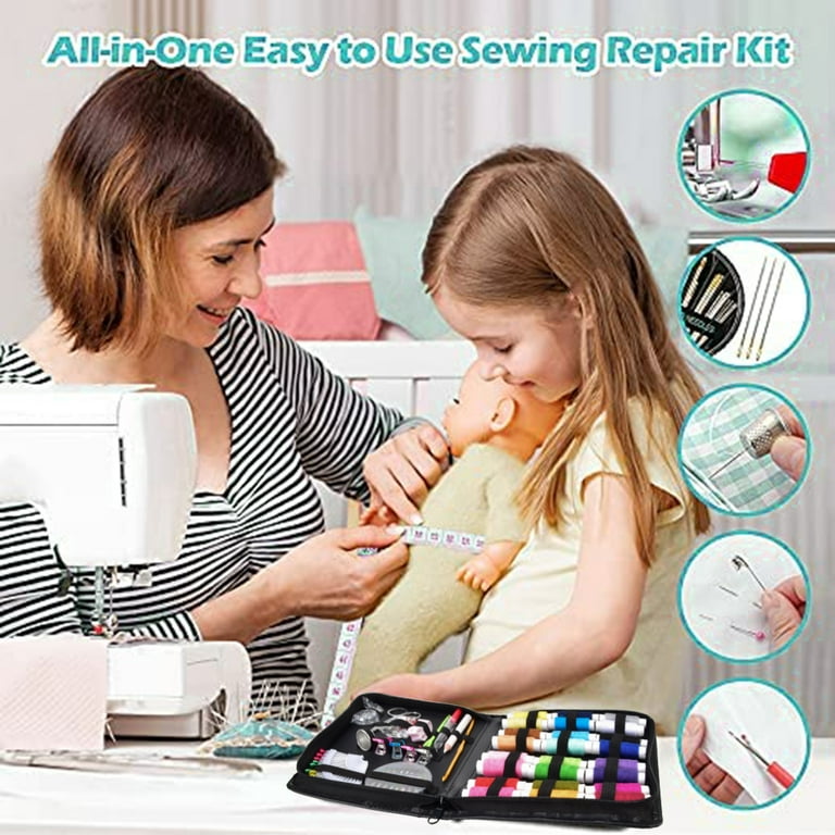 Sewing Kit for Adults, 112 pcs Sewing Supplies for Home Travel and  Emergency, Sewing Repair Kits Gift for Beginners Traveler Emergency
