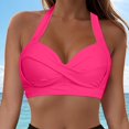 thumbnail image 2 of Hessimy Tankini Tops for Women Cut Out Long Bikini Top Twist Knot Padded Adjustable Swimsuit Tops Only Resort Wear(Z2-Hot Pink,L), 2 of 9