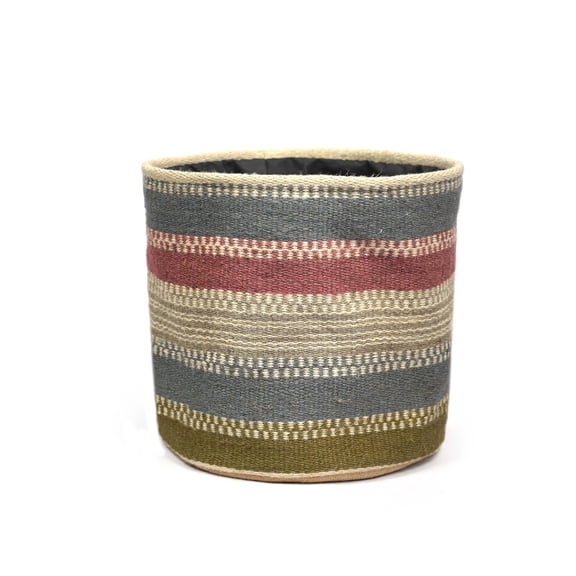 MOHIL DECOR 10 in x 10 in x 10 in Round Multicolor Jute Plant Pot with Drainage Holes