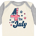 thumbnail image 4 of Inktastic 4th of July with Striped Stars Boys or Girls Long Sleeve Baby Bodysuit, 4 of 5