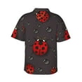 thumbnail image 3 of JUNZAN Red Ladybugs Pattern Hawaiian Shirt for Men,Summer Beach Casual Short Sleeve Button Down Shirts-Medium, 3 of 9