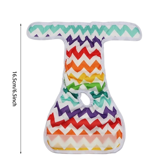 XS Washable Dog Diaper with Colorful Wave Pattern, Leak-Proof Female Puppy Belly Band for Training, Travel & Incontinence