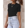 thumbnail image 4 of Zeagoo Women's T Shirt Short Sleeve Blouse Cute Tops Crewneck Woek Tee Summer Outfit Ribbed Trendy Shirts, 4 of 6