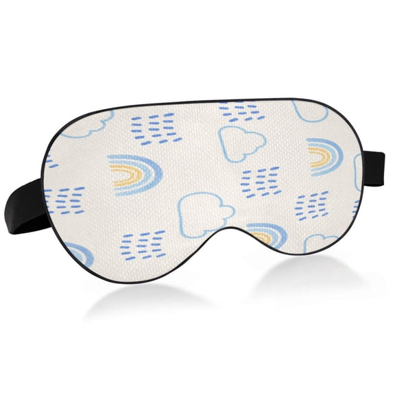 Sleep Mask Blackout Adjustable Eye Sleeping Mask Blindfold for Sleeping Travel Office Blue Rainbow Printed