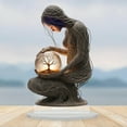 thumbnail image 4 of Leatfisat Tree Spirit Figurine With Globe, Whimsical Home Decor For Meditation Spaces, Serene Nature Accent, 4 of 6